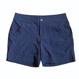 Athleta Workout Shorts Zip Up Navy Blue Size 12